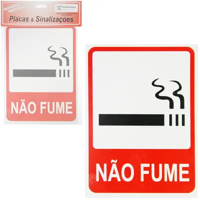 PLACA INDICATIVA NAO FUME 15X20CM