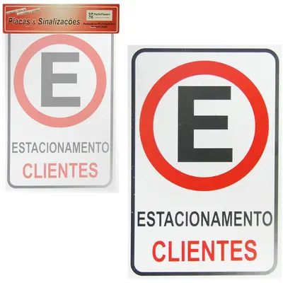 PLACA INDICATIVA ESTACIONAMENTO CLIENTES 20X30CM