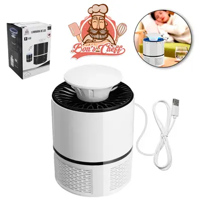 LUMINARIA LAMPADA REPELENTE MATA MOSQUITO COM LED USB 17X12CM DE Ø