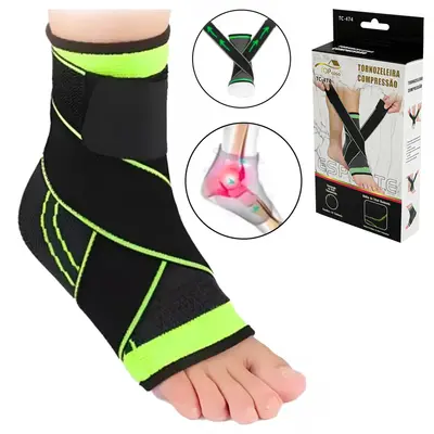 TORNOZELEIRA COMPRESSAO DE NEOPRENE COM VELCRO AJUSTAVEL TOP CASA