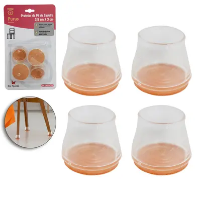 PROTETOR PARA MOVEIS DE SILICONE COM 4 PECAS 3X3,5CM DE Ø