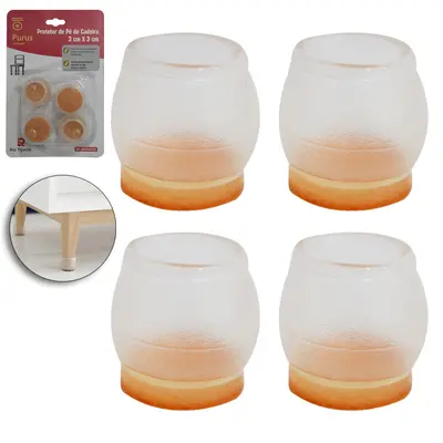 PROTETOR PARA MOVEIS DE SILICONE COM 4 PECAS 3X3CM DE Ø