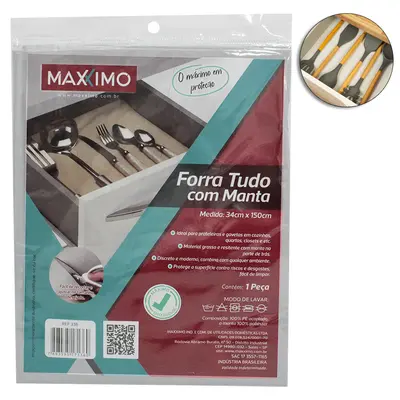 FORRA TUDO COM MANTA / FORRO / ESTEIRA / TAPETE MULTIUSO ANTIDERRAPANTE PARA ARMARIO E GAVETA 34X150CM