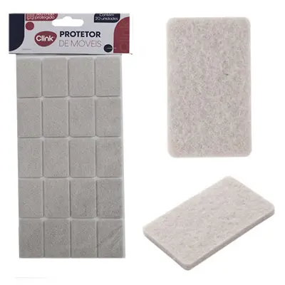 PROTETOR AUTOADESIVO PARA MOVEIS EM FELTRO RETANGULAR COM 20 PECAS 4X2,4CM