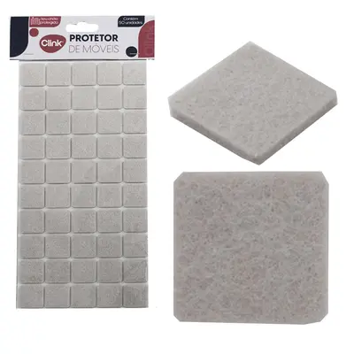 PROTETOR AUTOADESIVO PARA MOVEIS EM FELTRO QUADRADO COM 50 PECAS 2,2CM