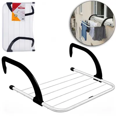 VARAL DE PENDURAR DE METAL RETANGULAR PORTATIL COM REGULADOR 50X32CM