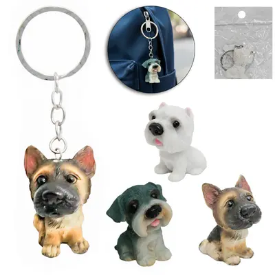 CHAVEIRO DE RESINA CACHORRO CABECUDINHO 4CM