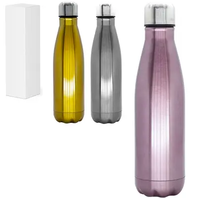 GARRAFA SQUEEZE DE ALUMINIO LISA COLORS COM TAMPA 750ML NA CAIXA
