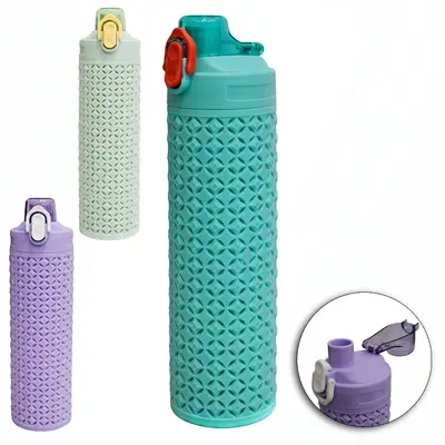 GARRAFA SQUEEZE DE PLASTICO AS FLASH BASICS COM BOTAO E TRAVA 600ML
