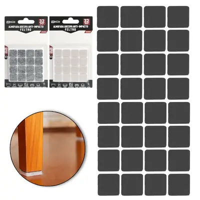 PROTETOR AUTOADESIVO PARA MOVEIS EM FELTRO QUADRADO COM 32 PECAS 1,8CM MB HOUSE
