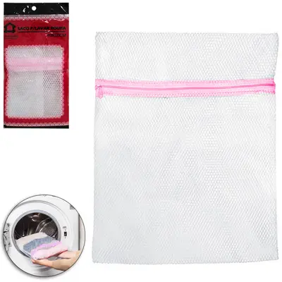 SACO PROTETOR PARA LAVAR ROUPA INTIMA COM ZIPER 40X50CM