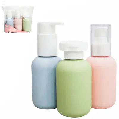 KIT FRASCO FLIP TOP / VALVULA PUMP DE PLASTICO PARA VIAGEM VERSY COM TAMPA 3 PECAS NA BOLSA