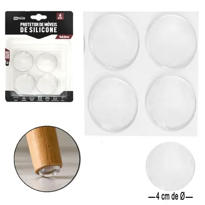PROTETOR AUTOADESIVO PARA MOVEIS DE SILICONE COM 4 PECAS 0,8X4CMØ MB HOUSE