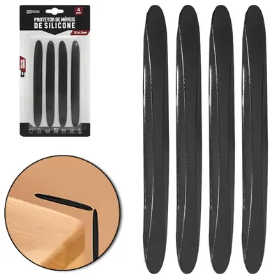 PROTETOR AUTOADESIVO PARA MOVEIS DE SILICONE COM 4 PECAS 15X1,5X1CM MB HOUSE