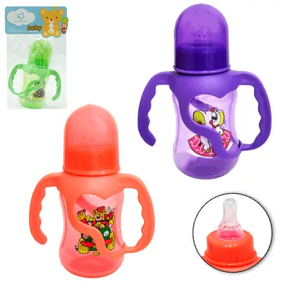 GARRAFA COPO BABY COM TAMPA + BICO DE SILICONE E ALCA DE PLASTICO NEX COOK 150ML