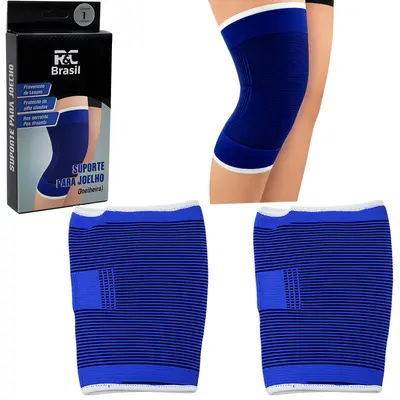 ( SUPORTE PARA JOELHO ) JOELHEIRA DE POLIESTER AZUL COM 2 PECAS