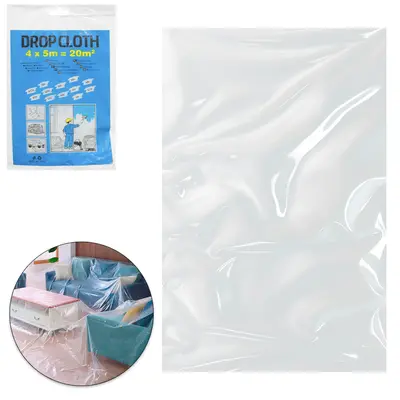 PLASTICO DE PROTECAO DROP CLOTH TRANSPARENTE 4X5M