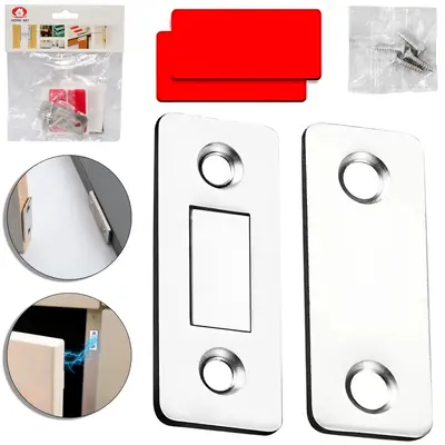 TRAVA DE SEGURANCA MAGNETICO PARA GAVETAS E PORTAS MULTIUSO COM AUTOADESIVO 4 PECAS 4,3X1,8CM