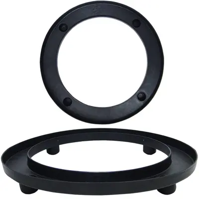 SUPORTE DE PLASTICO PARA BOTIJAO PRETO 3,5X29CM DE Ø