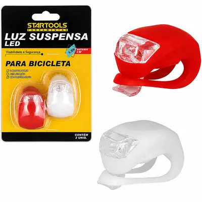 LANTERNA PARA BICICLETA COM 2 PECAS 4 LEDS A BATERIA