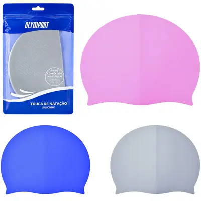 TOUCA DE NATACAO DE SILICONE PINOS COM EFEITO MASSAGEM ADULTO TAMANHO UNICO 22X19CM