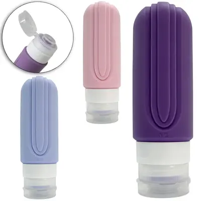 FRASCO FLIP TOP DE SILICONE PARA VIAGEM FACILITE.UD COM TAMPA 90ML