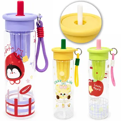 GARRAFA SQUEEZE DE PLASTICO AS COM INFUSOR + CANUDO E ALCA 800ML