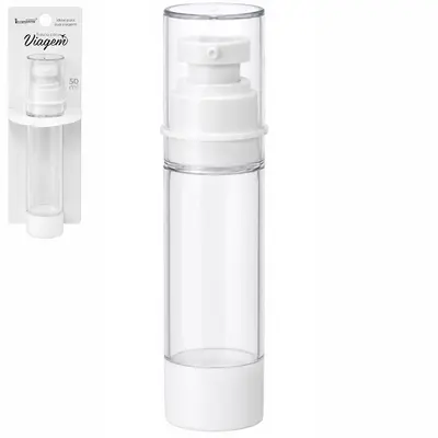 FRASCO VALVULA PUMP DE PLASTICO PARA VIAGEM COM TAMPA 50ML