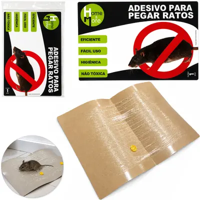 RATOEIRA ADESIVA PEGA RATOS E INSETOS EM GERAL 25X17CM