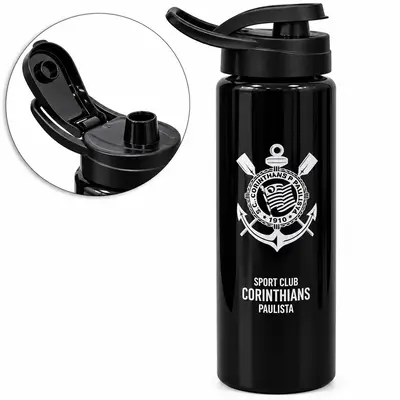 GARRAFA SQUEEZE DE PLASTICO PET CORINTHIANS COM TAMPA E ALCA 750ML