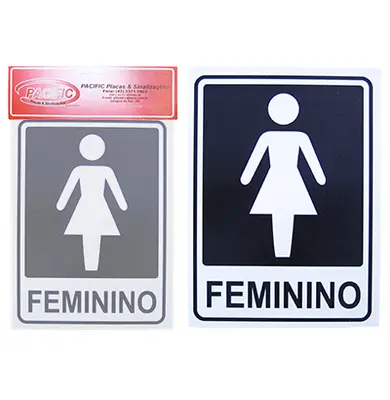 PLACA INDICATIVA FEMININO 15X20CM