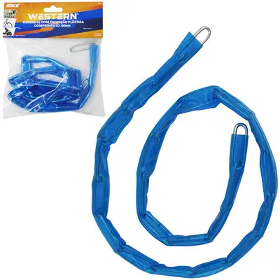 CORRENTE DE ACO MULTIUSO COM PROTECAO PLASTICA 90CM NA SOLAPA