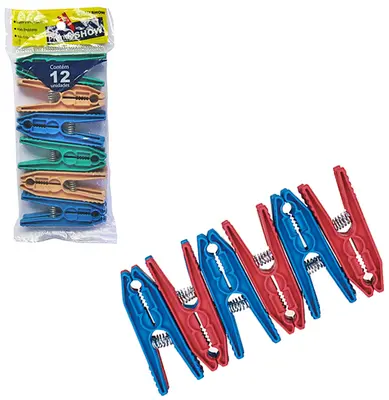 PRENDEDOR DE ROUPA DE PLASTICO COM 12 PECAS