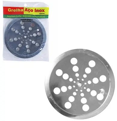 GRELHA / RALO DE INOX REDONDO ABRE E FECHA 150MM