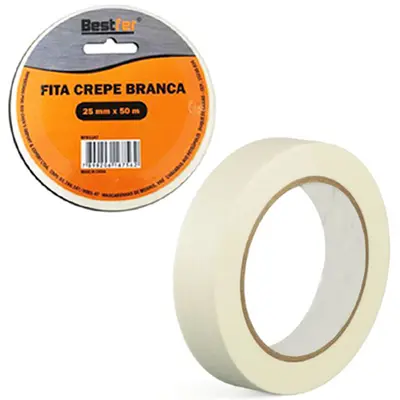 FITA ADESIVA CREPE BRANCA MULTIUSO 25MMX50M