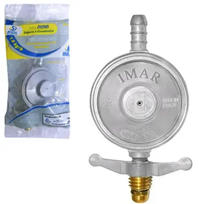 REGULADOR DE GAS GLP DE ZAMAC CINZA CHAVE ABS