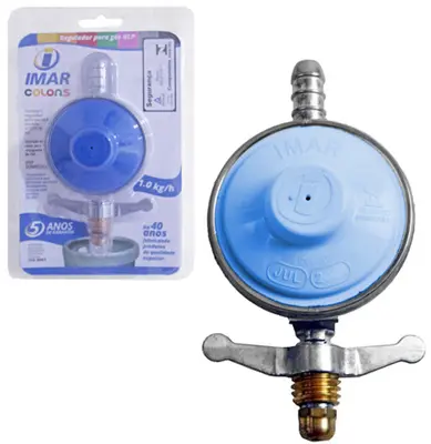 REGULADOR DE GAS GLP DE ZAMAC AZUL CHAVE ABS NO BLISTER