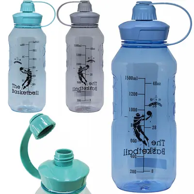 GARRAFA SQUEEZE DE PLASTICO AS BASKETBALL COM TAMPA + ALCA COLORS 1,5L