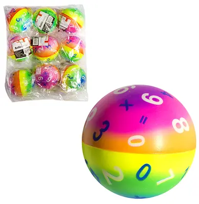 BOLA / BOLINHA MACIA FISIO MAT/NUMEROS 6,3CM DE Ø