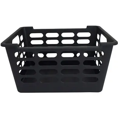 CESTO ORGANIZADOR DE PLASTICO RETANGULAR COM ALCA ATENAS PRETO PEQUENO 29X24,5X15,5CM