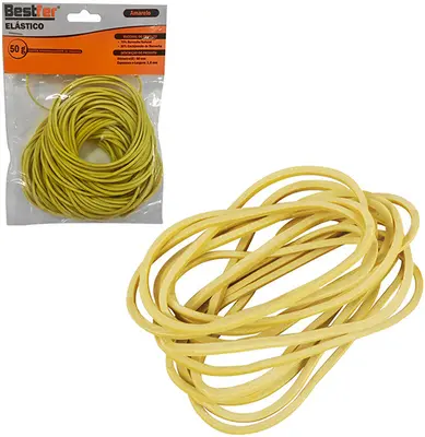 ELASTICO MULTIUSO AMARELO 50G COM 66 PECAS NA SOLAPA