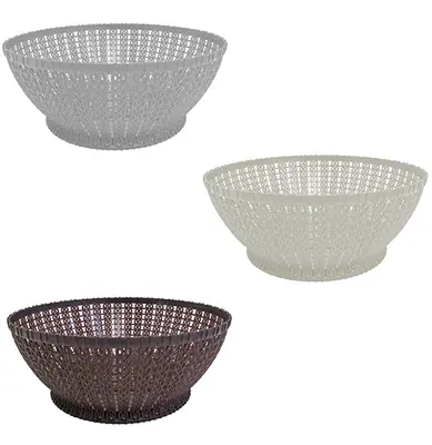 CESTO ORGANIZADOR DE PLASTICO REDONDO RATTAN TRAMA COLORS 10X24,5CM DE Ø