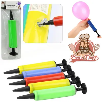 MINI BOMBA DE AR MANUAL PARA INFLAVEIS BALAO / BEXIGA COLORS 18CM