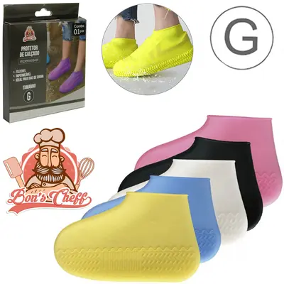 PROTETOR DE SILICONE PARA CALCADOS TAMANHO G (37-44) COLORS 1 PAR 29X18CM NA CAIXA