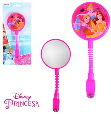 RETROVISOR PARA BICICLETA INFANTIL PRINCESAS ROSA 17,5CM NA CARTELA
