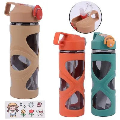 GARRAFA SQUEEZE DE PLASTICO AS PEDRAS COM CANUDO + ADESIVO + BOTAO E TRAVA 800ML