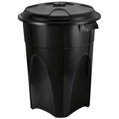 LIXEIRA CESTO DE PLASTICO REDONDO PRETO BLACK 100L