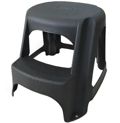 BANQUETA DE PLASTICO COM DEGRAU PRETO 53X48X41CM