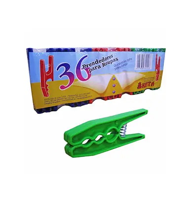 PRENDEDOR DE ROUPA DE PLASTICO COM 36 PECAS