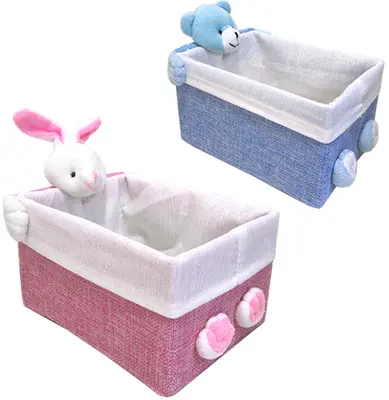 ORGANIZADOR DE POLIESTER RETANGULAR URSO / COELHO 16X12X9,5CM